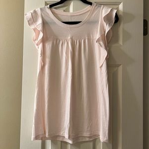 Pink gap top with tiered sleeves